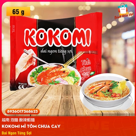 Mì Ăn Liền KOKOMI Vị Tôm Chua Cay (Gói 65g)